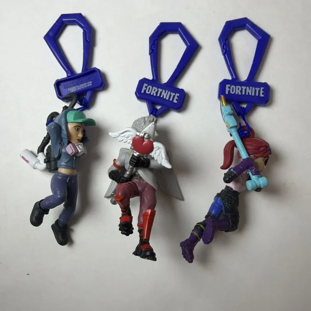 Fortnite Figure Backpack Clip Key Chain lot of 3